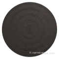 Tapis de tapis noirs en laine ronde